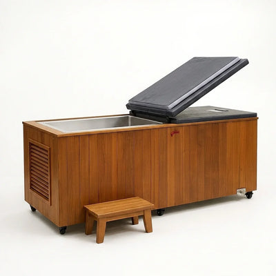 Cedar Cold Plunge Built for Daily Recovery, 304 Stainless Steel, 1.5 HP Chiller, Touchscreen Control